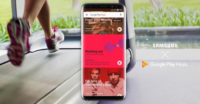 Google Play Music é o app de músicas padrão do Galaxy S8