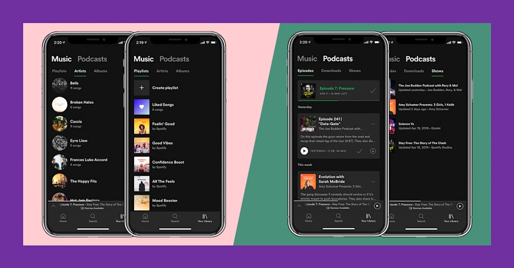 Nova interface de usuário do Spotify chega ao Brasil com músicas e podcasts