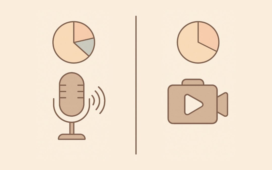 O áudio ainda domina o consumo de podcasts mesmo com o avanço do vídeo