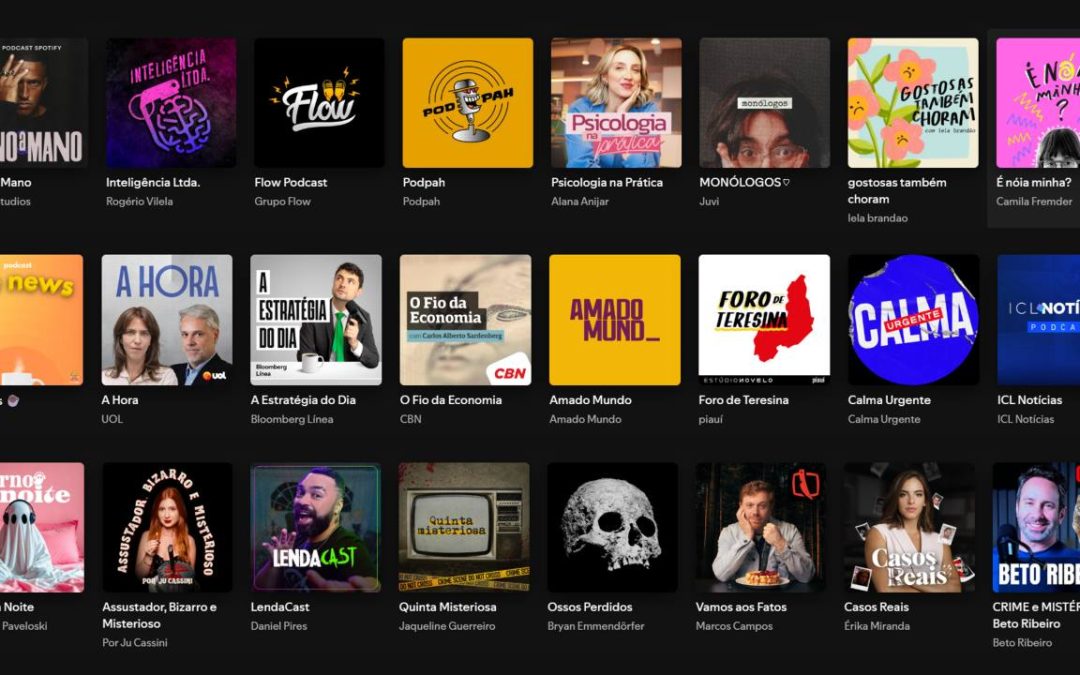 Crescimento dos podcasts em vídeo impulsionou trimestre recorde do Spotify